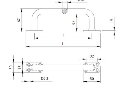 COMUNELLO MANIGLIONE DIRITTO D.MM15X265 ART.677G COLORE NERO