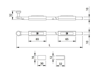 COMUNELLO CATENACCIO PUNTA QUADRATA MM10 ZINCATO ART.710-500