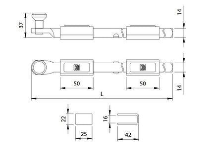 COMUNELLO CATENACCIO PUNTA QUADRATA MM14 ZINCATO ART.714-660
