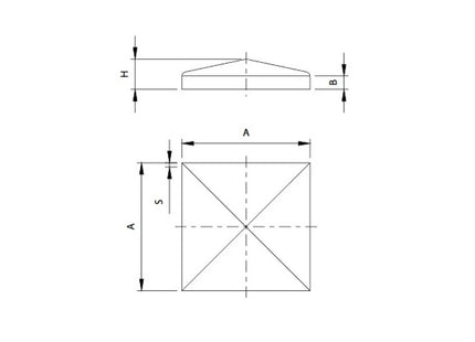 COMUNELLO COPRIPILASTRO QUADRATO GREZZO MM150X150 ART.165-150