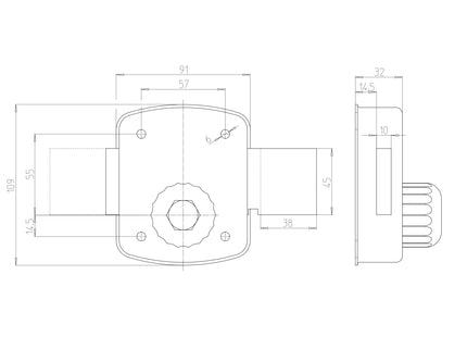 CR SERRATURA A POMPA POMOLO INTERNO ENTRATA MM45 AMBIDESTRA