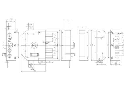 CR SERRATURA A POMPA POMOLO TRIPLICE CON SCROCCO ENTRATA MM60 SX*