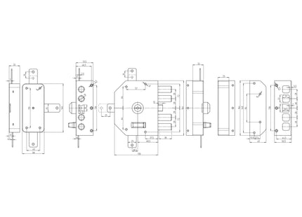 CR SERRATURA A POMPA QUINTUPLICE CON DEVIATORE ENTRATA MM60 SX*