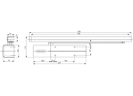 ASSA ABLOY CHIUDIPORTA AEREO SERIE DC500 ARGENTO EV1