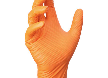 GUANTI MOD. DERMA NYTRIL DIAMANTE COLORE ARANCIO TGM CONF.DA PZ.50*