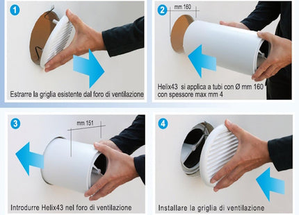 LA VENTILAZIONE SILENZIATORE PER FORI DI VENTILAZIONE D.MM151X295 BIANCO