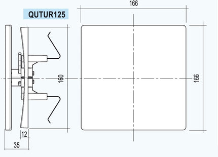 LA VENTILAZIONE GRIGLIA IN ABS ESTETICA CON MOLLE MM166X166 BIANCO
