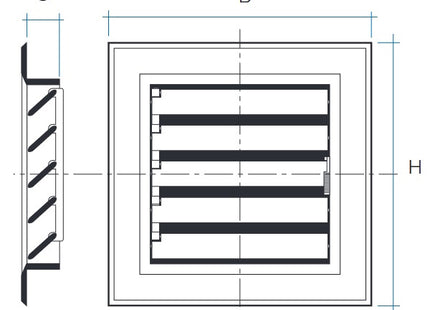 LA VENTILAZIONE GRIGLIA IN ABS DA INCASSO ORIENTABILE MM340X340 BIANCO