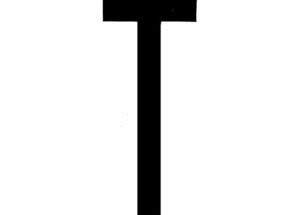 LAMPA CARATTERI ALFABETICI ADESIVI PER TARGHE MM35X80 LETTERA T