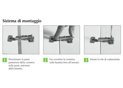 METAL STYLE CERNIERA QS MINI 105° D.26MM PER ANTE IN LEGNO COLLO  8*