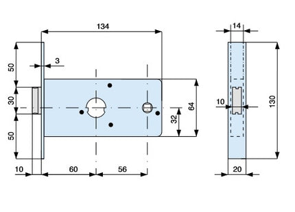 MG SERRATURA INFILARE CON CILINDRO D.MM26 ART.288 ENTRATA MM60 AMBIDX