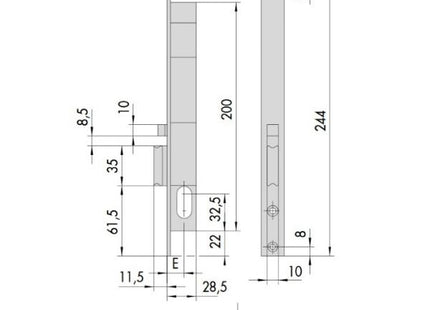 CISA ELETTROSERRATURA DA INFILARE PER MONTANTI ENTRATA MM18 DX