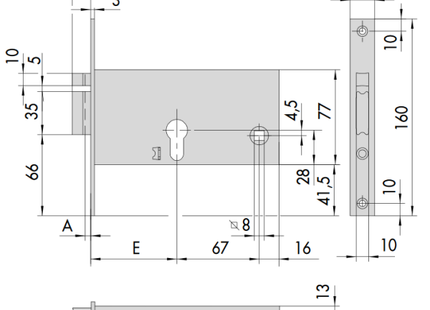 CISA ELETTROSERRATURA DA INFILARE PER FASCE H.MM77 ENTRATA MM70 AMBIDX