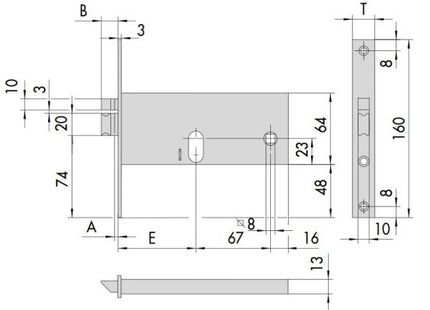 CISA ELETTROSERRATURA DA INFILARE PER FASCE H.MM64 ENTRATA MM80 AMBIDX