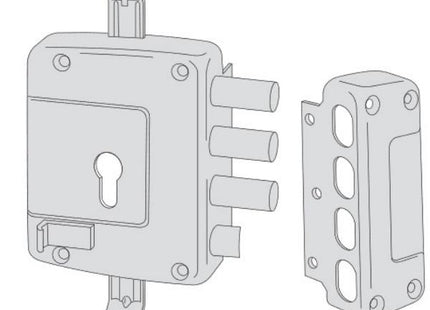 CISA SERRATURA DA APPLICARE DI SICUREZZA 3 CHIUSURE ENTRATA MM64 SX*