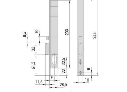 CISA ELETTROSERRATURA DA INFILARE PER MONTANTI ENTRATA MM18 DX