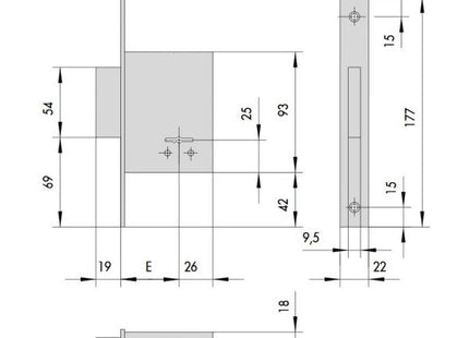 CISA SERRATURA DA INFILARE A DOPPIA MAPPA ENTRATA MM50 AMBIDESTRA