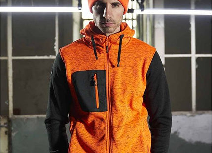 U-POWER FELPA CON CAPPUCCIO RAINBOW COLORE ORANGE FLUO TG.M