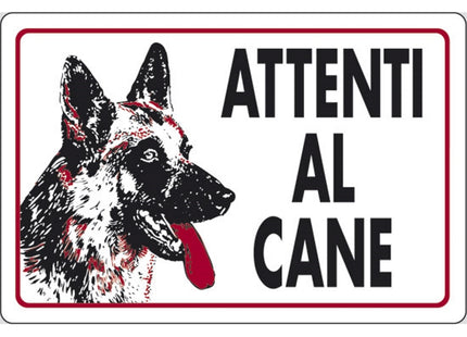 SEGNALE ATTENTI AL CANE IN ALLUMINIO MM300X200