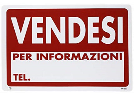SEGNALE VENDESI PER INFORMAZIONI TEL. IN PLASTICA MM300X200