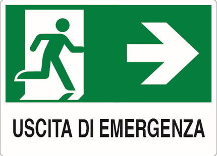 SEGNALE USCITA DI EMERGENZA (A DESTRA CON OMINO) IN PLASTICA MM300X200