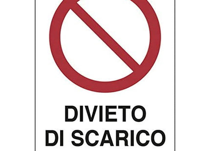 SEGNALE DIVIETO DI SCARICO...IN ALLUMINIO MM500X350