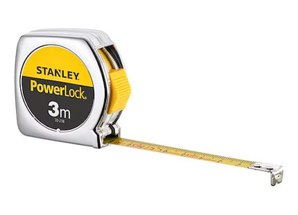 STANLEY FLESSOMETRO POWERLOCK CASSA METALLICA MT 3 NASTRO MM12,7
