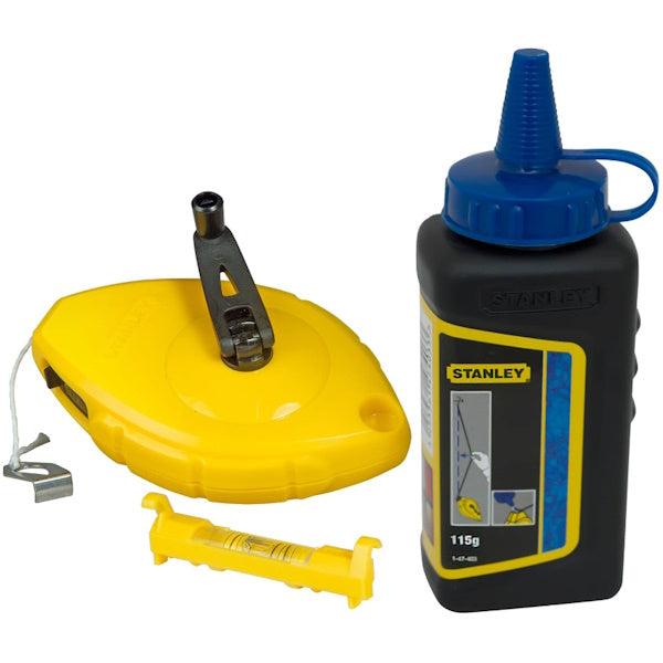 STANLEY SET TRACCIATORE FILO MT30 POLVERE BLU GR115 E LIVELLA