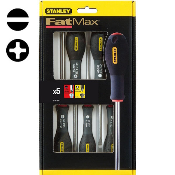 STANLEY SERIE DI 5 GIRAVITI FATMAX PUNTA A TAGLIO E CROCE PHILLIPS