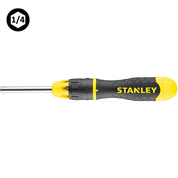 STANLEY PORTAINSERTI BITS MAGNETICO A CRICCHETTO CON 10 INSERTI BITS