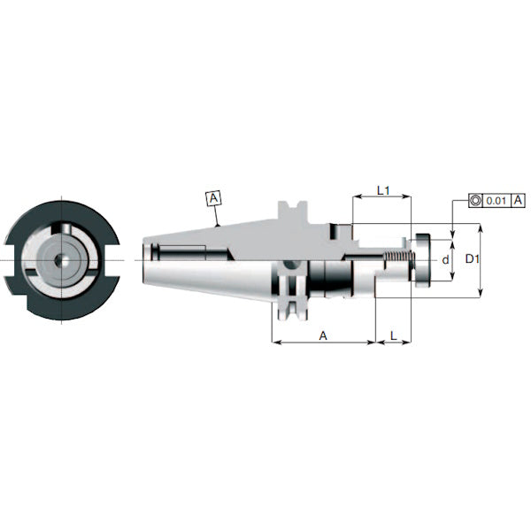 DELTA PORTAFRESE COMBINATO A CONO ISO40 DIN69871/A=55