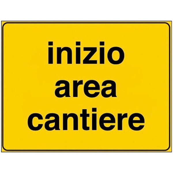 3G ITALIA CARTELLO "INIZIO AREA CANTIERE" CM60X40 F.2107 IN METALLO