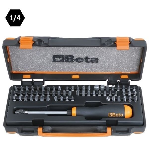 BETA   861/C61P SET DI 61 INSERTI BITS CON PORTAINSERTI DA 1/4"