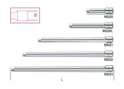 BETA   900/23 PROLUNGA CON ATTACCO QUADRO MASCHIO E FEMMINA 1/4" MM350