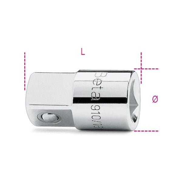 BETA   910/16 RACCORDO QUADRO FEMMINA 3/8" MASCHIO 1/2"