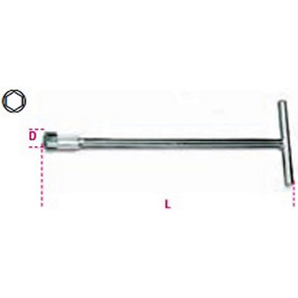BETA   961 CHIAVE A T PER RACCORDI TUBI INIETTORI DIESEL MM19*