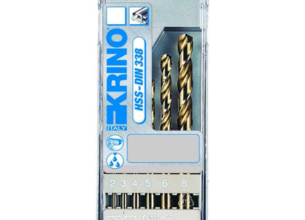 KRINO SERIE PUNTE IN HSS-CO 5% DIN 338 IN ASTUCCIO DA PZ6 D.MM 2- 8