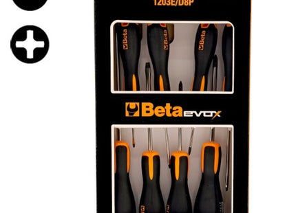 BETA  1203E/D8P SERIE DI 8 GIRAVITI A TAGLIO E A CROCE (A2024)