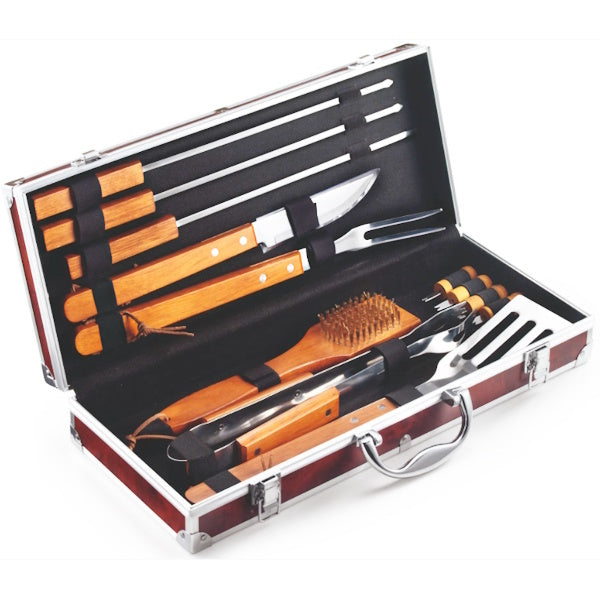 OMPAGRILL SET BARBECUE VALIGETTA IN RADICA DA PZ12 IN ACCIAIO INOX