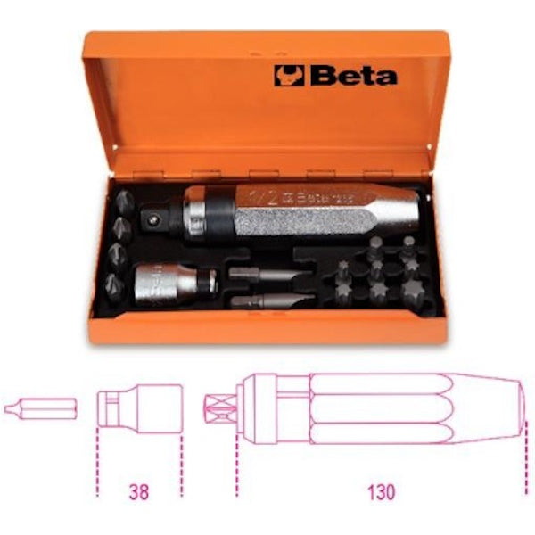 BETA  1295/C14 SET GIRAVITE A PERCUSSIONE CON 14 INSERTI BITS E BUSSOLA