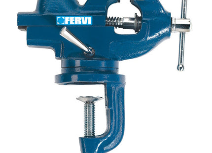 FERVI MORSA GIREVOLE DA BANCO MM60X50 CON MORSETTO DA MM45 BLU
