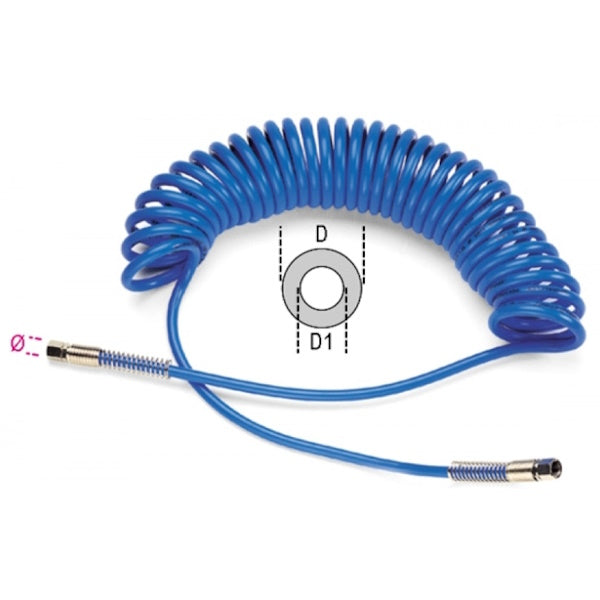 BETA  1915C TUBO IN POLIURETANO SPIRALE BLU RACCORDATO