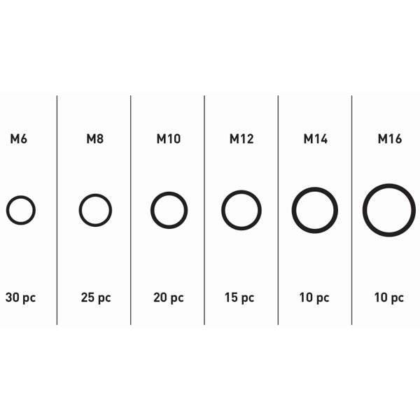 FERVI ASSORTIMENTO DI RONDELLE IN RAME TOTALE PZ110