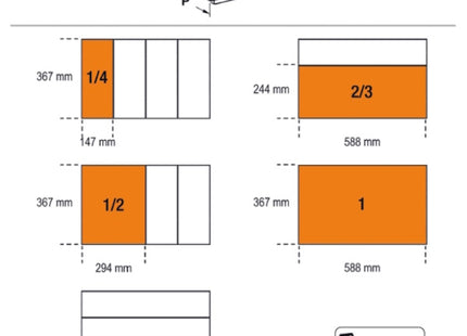 BETA RSC24/7-OVAS CASSETTIERA 7 CASSETTI+223 UTENSILI AUTOMOTIVE ARANCIO