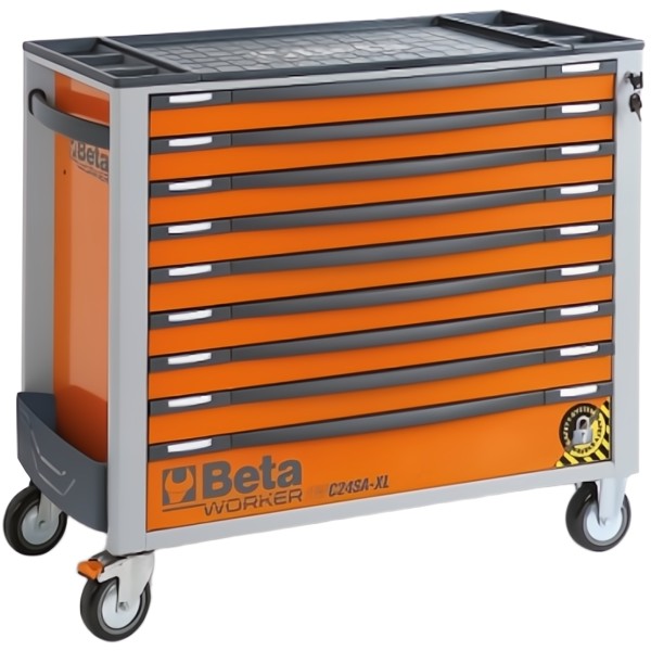BETA BW2400SXLO9/E-XL CASSETTIERA CON 9 CASSETTI + 487 UTENSILI ARANCIO