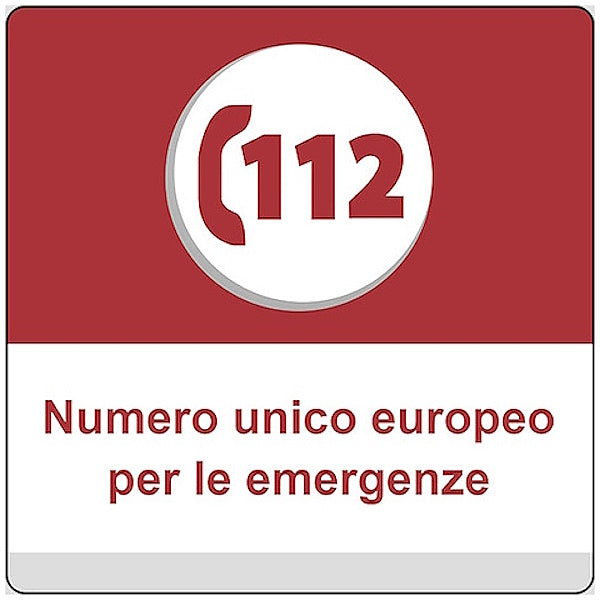SEGNALE NUMERO UNICO EUROPEO PER LE EMERGENZE IN ALLUMINIO MM200X200