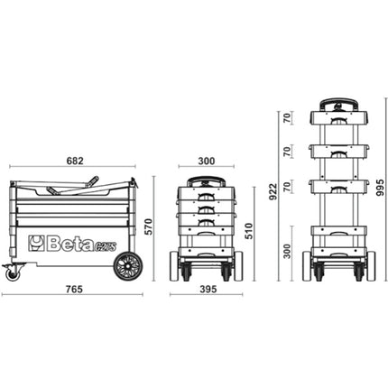 BETA C27S-O CARRELLO PORTAUTENSILI RICHIUDIBILE VUOTO ARANCIO (A2024)