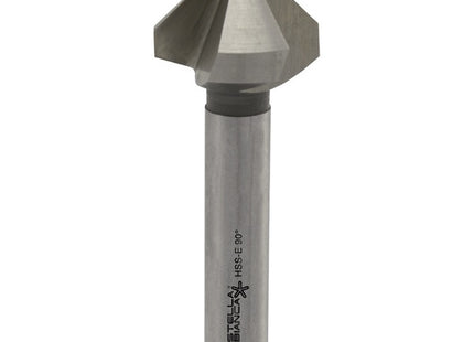 STELLA BIANCA SVASATORE 3 TAGLIENTI A 90° IN HSS CO DIN335 CON GAMBO