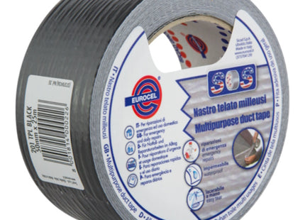 EUROCEL NASTRO ADESIVO TELATO MILLEUSI MM50X25MT NERO ART.201 TPL