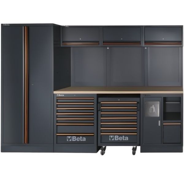 BETA C45PRO W/ ARREDO PRO W-3MT 2 MODULI+ARMADIO+CASSETTIERA GRIGIO